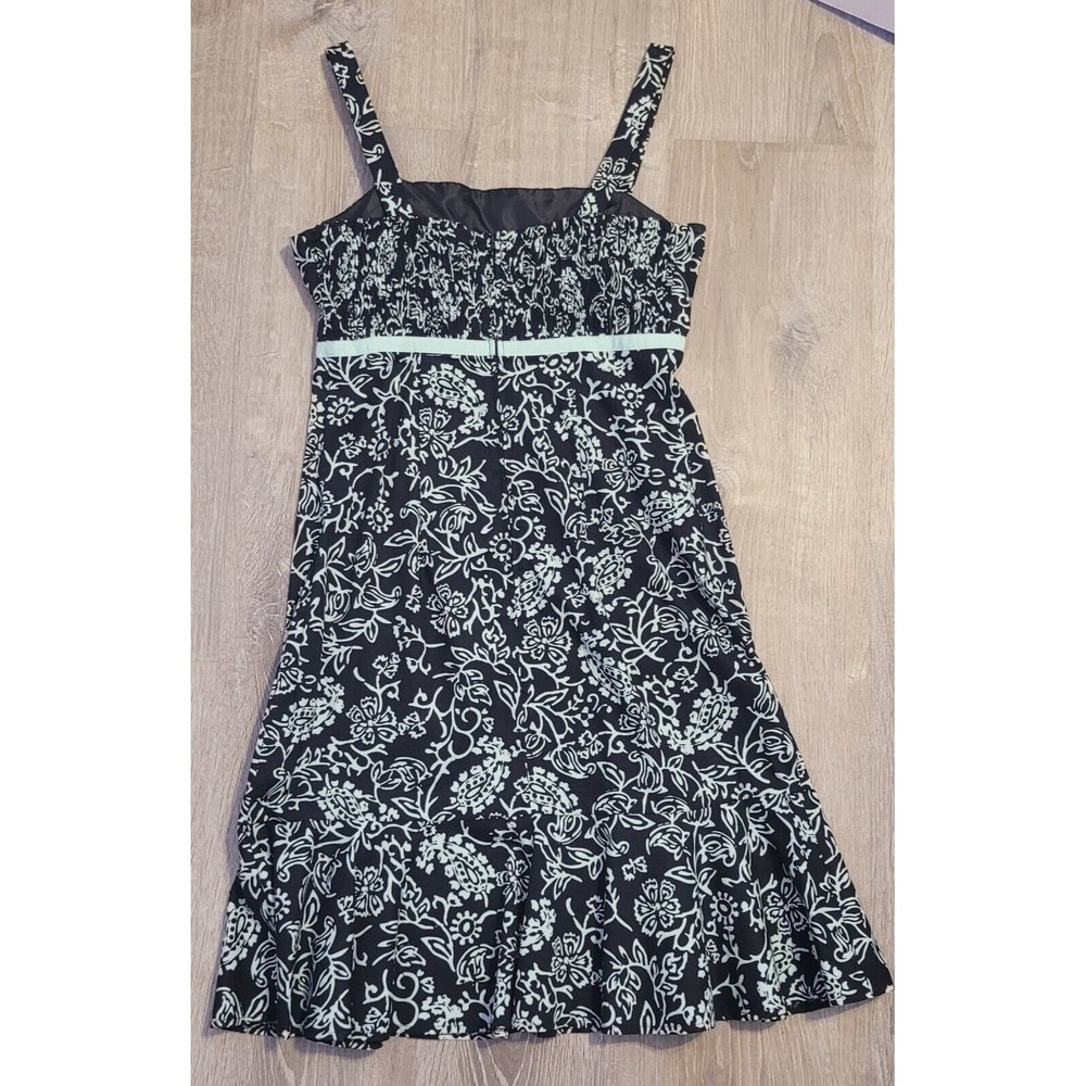 2/$13 Deals Women's R&K Originals Black/Teal Floral Dress Size 10 - Picture 4 of 16